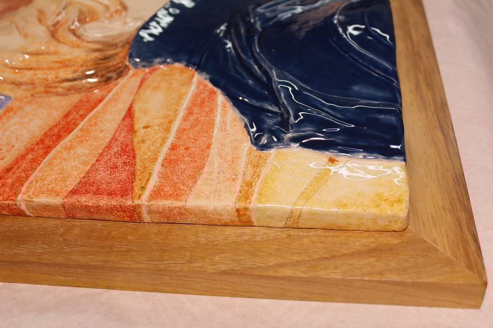 'Low' Wall Panel Painted Ceramic (Framed)