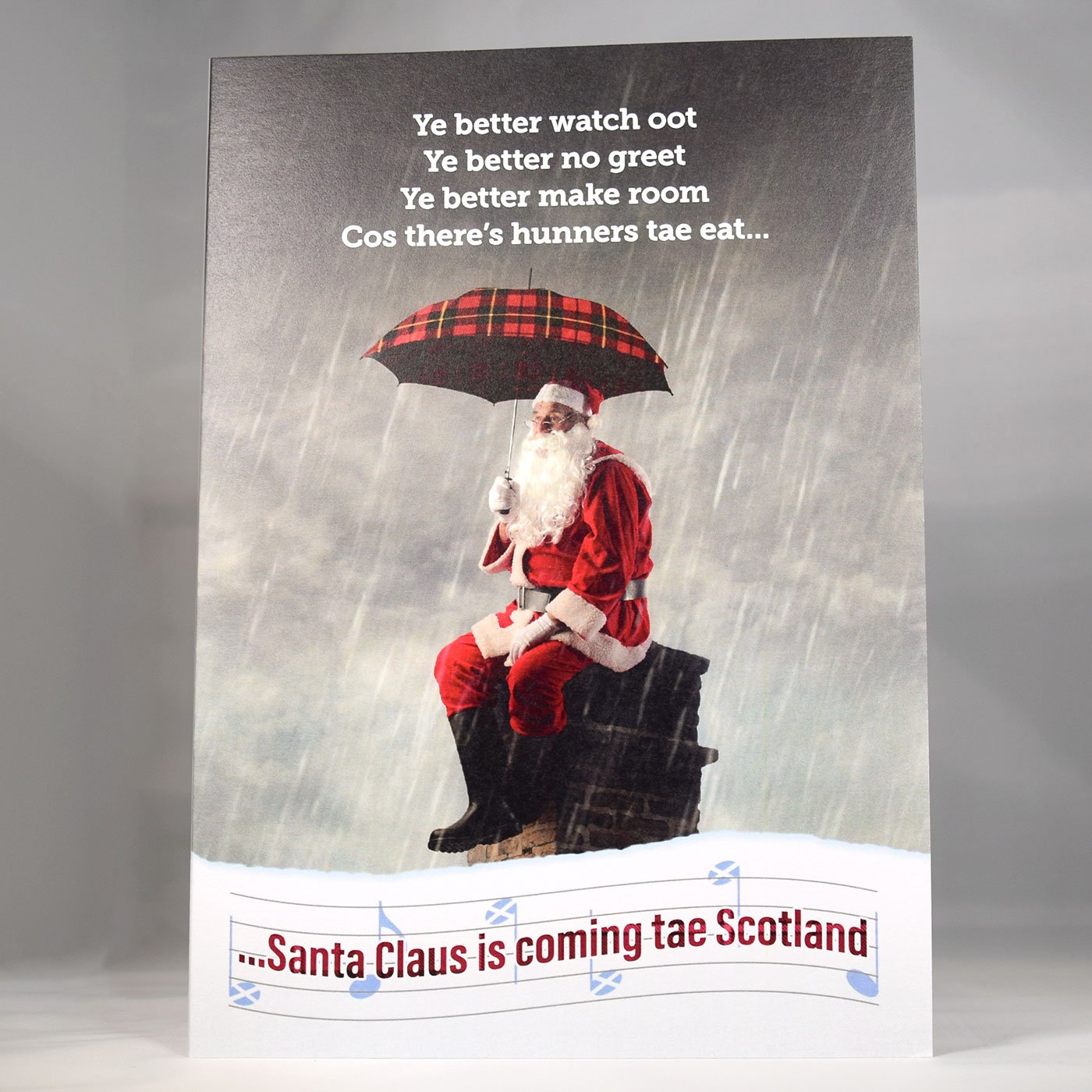 Santa in Scotland Christmas Card  Being Scottish