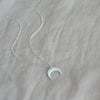 Crescent Moon Necklace Silver Chain (Multiple Colors)