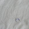 Crescent Moon Necklace Silver Chain (Multiple Colors)I