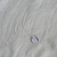 Image 1 of Crescent Moon Necklace Silver Chain (Multiple Colors)I