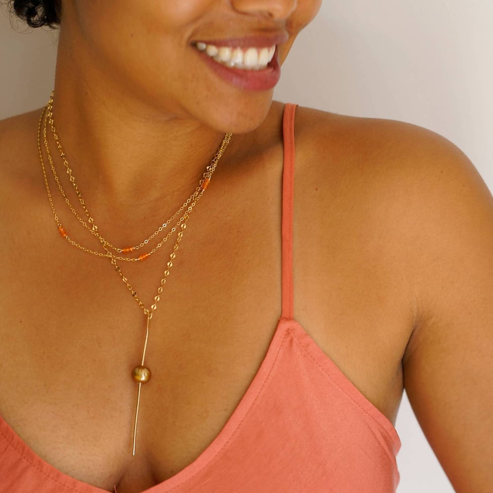 Image of Spike Necklace - Gold Pearl