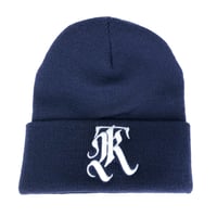 Beanie – Blue with white embroidered font