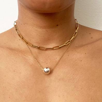 Image of Neo-Classic Drop Necklace - Sterling Silver & 14k Gold Filled