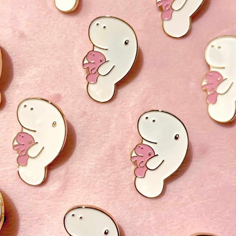 Marshmallow Manatee Pin