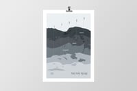 UK & Ireland Five Peaks Illustrated A4 Print