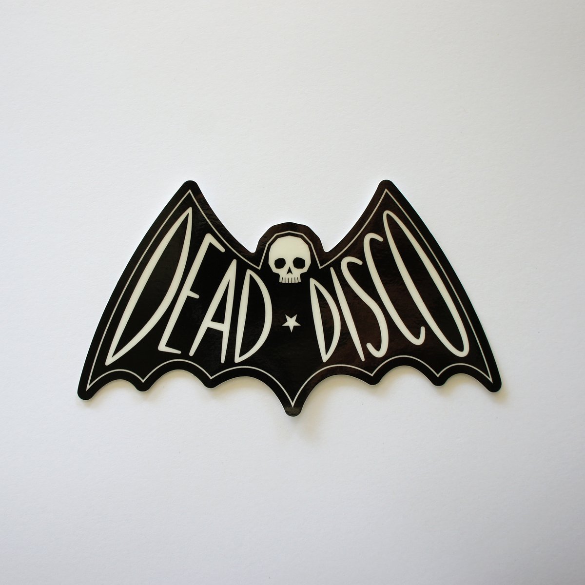 Glowing Dead Disco Bat Sticker