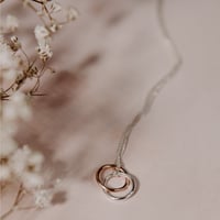 Image 4 of 9ct Rose Gold & Silver Interlinked Necklace