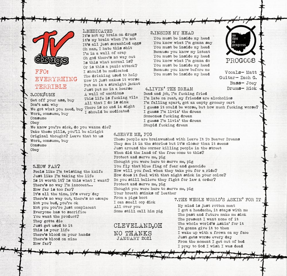 TV Drugs - FFO: Everything Terrible - TAPE / CD