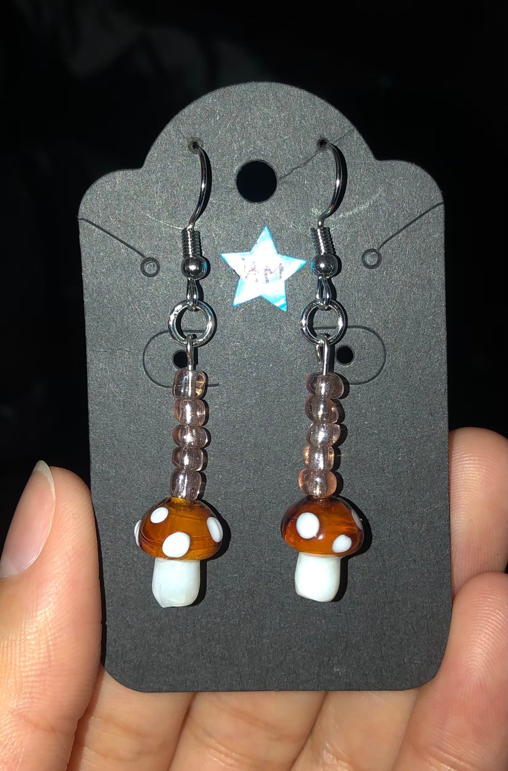 Image of Mini Mushroom Earrings 