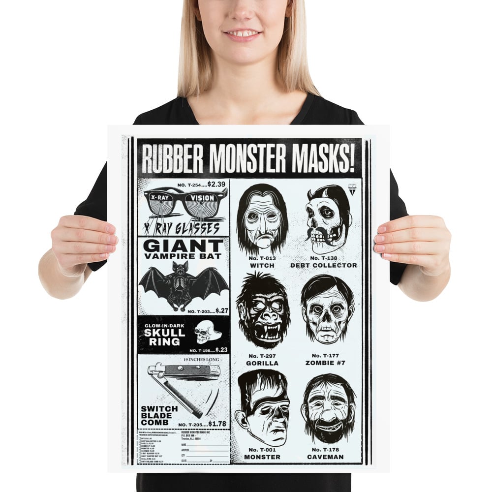 “RUBBER MONSTER MASKS #2 - POSTER