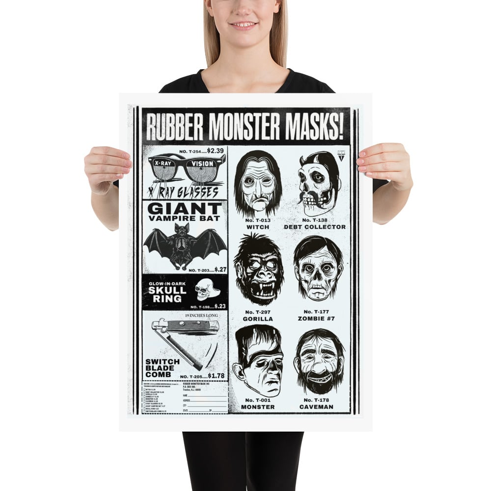 “RUBBER MONSTER MASKS #2 - POSTER