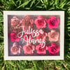 Pink Flowers / White Frame Shadow Box 