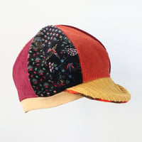 Image 5 of corduroy velvet courtneycourtney tween teen adult vintage fabric six panel newsie newsboy cap