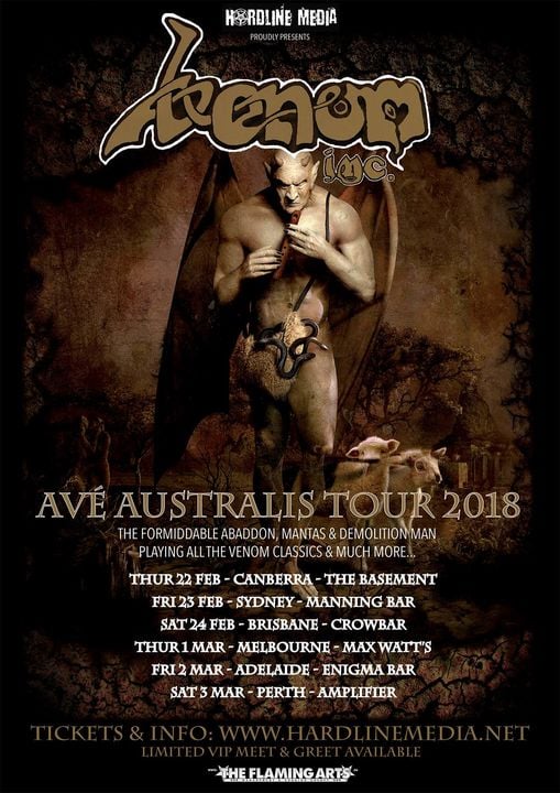 Image of VENOM INC - Australian Tour Poster - 2018