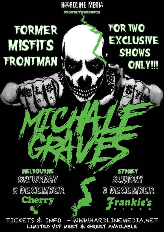 Image of MICHALE GRAVES - Australian Tour Poster - 2018 -MISFITS - 2 LEFT