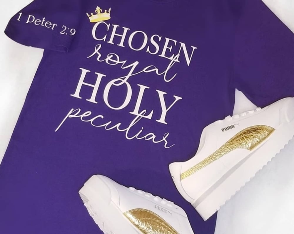 Image of Chosen, Royal, Holy, Peculiar Unisex Tee in Purple