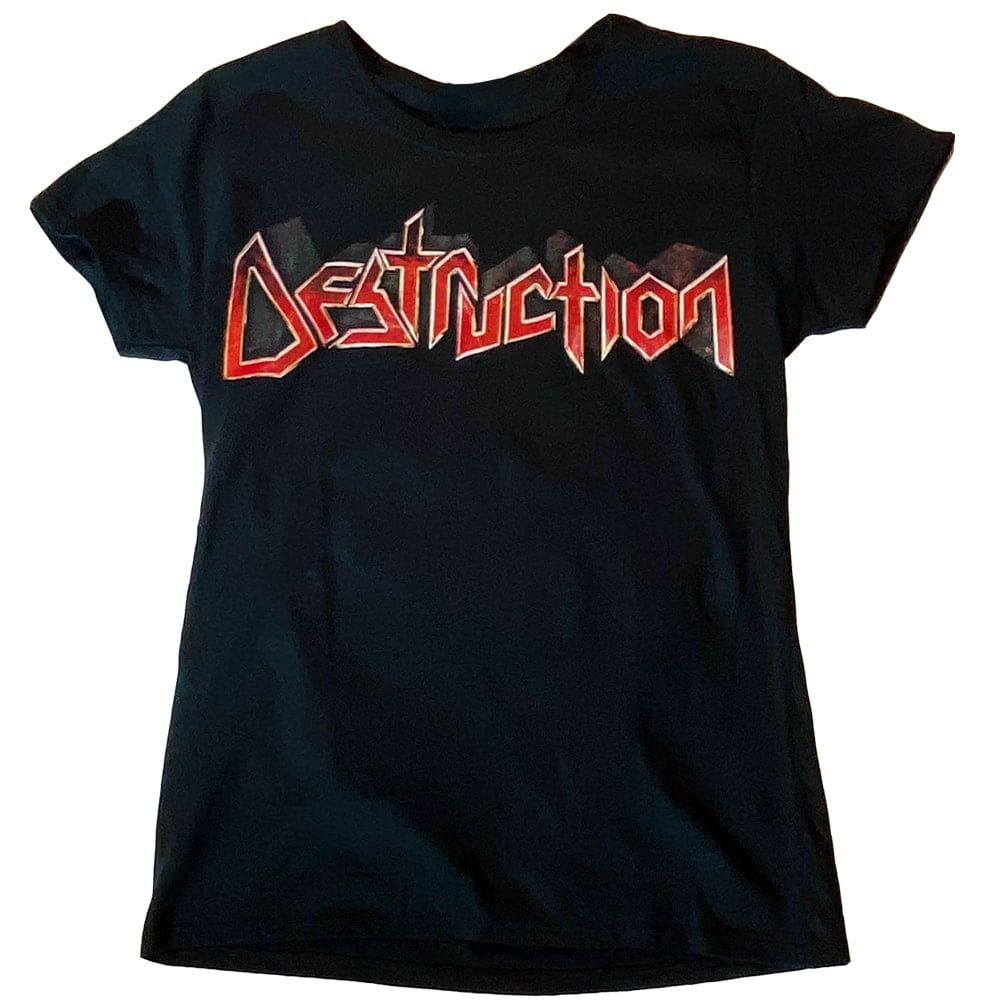Image of DESTRUCTION - Red Logo - Aussie Tour Shirt/Dates on Back - Ladies Fit - 1 LEFT