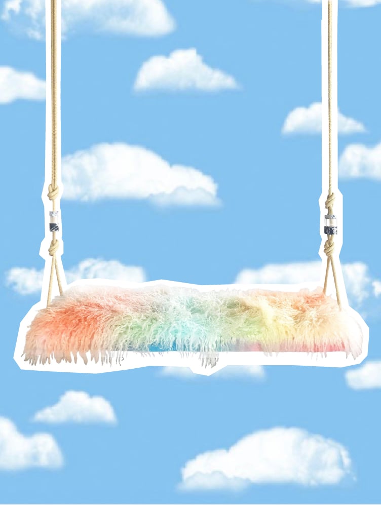 Image of Cotton Candy Swinging Bench - Made to Order
