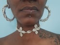 Cowrie Shell Floral Choker 