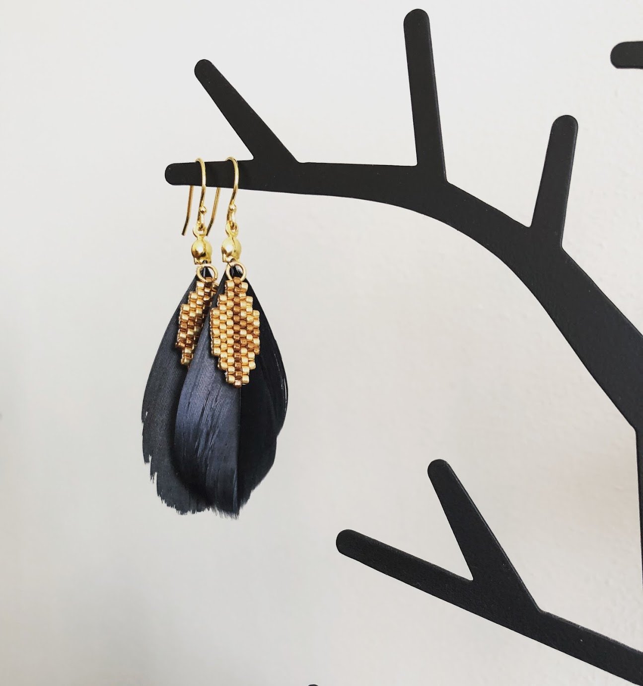 Dark gold sale earrings