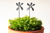 Image 1 of Violet flower stem earrings