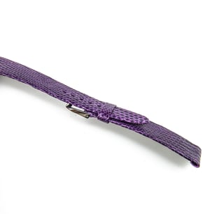 Image of Hand-rolled Cardinal Purple Lizard rembordé watch strap
