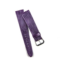 Image 1 of Hand-rolled Cardinal Purple Lizard rembordé watch strap