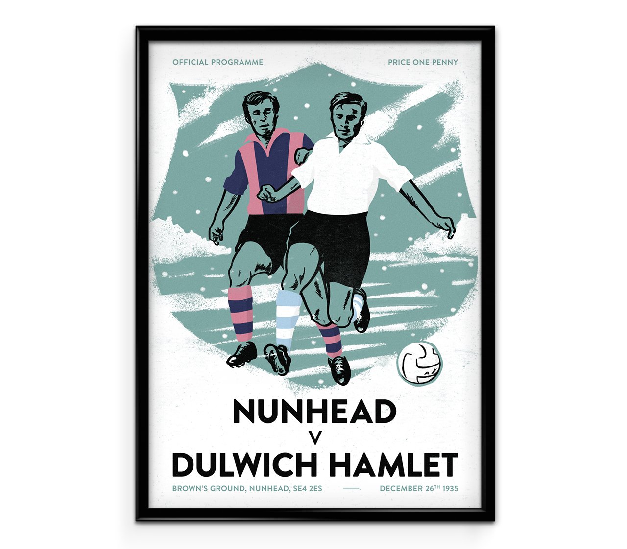 Image of Boxing Day derby – Nunhead vs Dulwich illustrated print