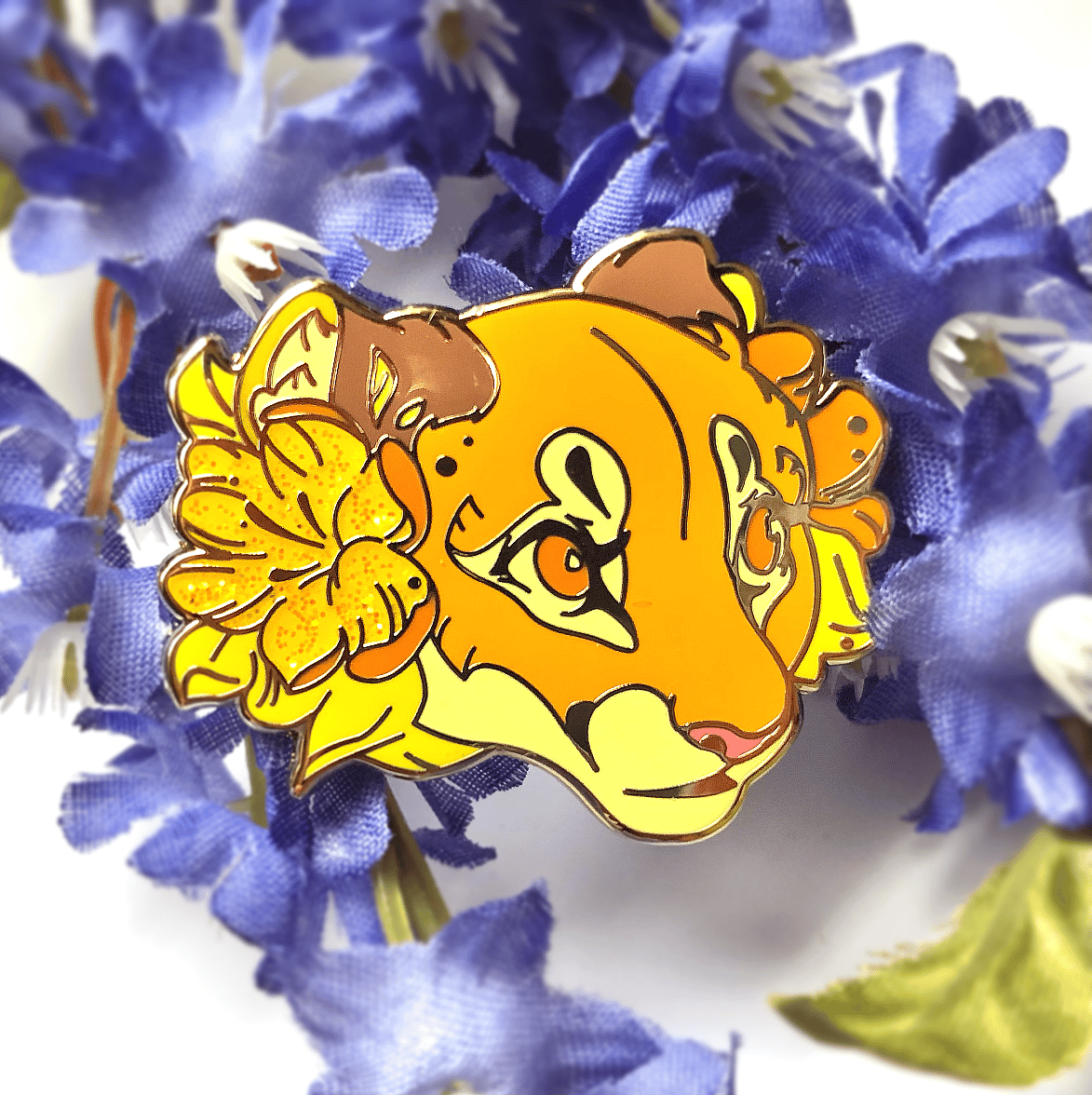 Orange Glow Glitter Pin