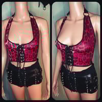 Image 1 of Red leopard top