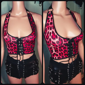Image of Red leopard top
