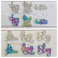 Stainless steel word charms A003