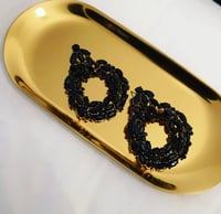 Image 1 of Black Crystal Stud Earrings