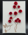 Quadro Colibrì con Rose rosse a girandola