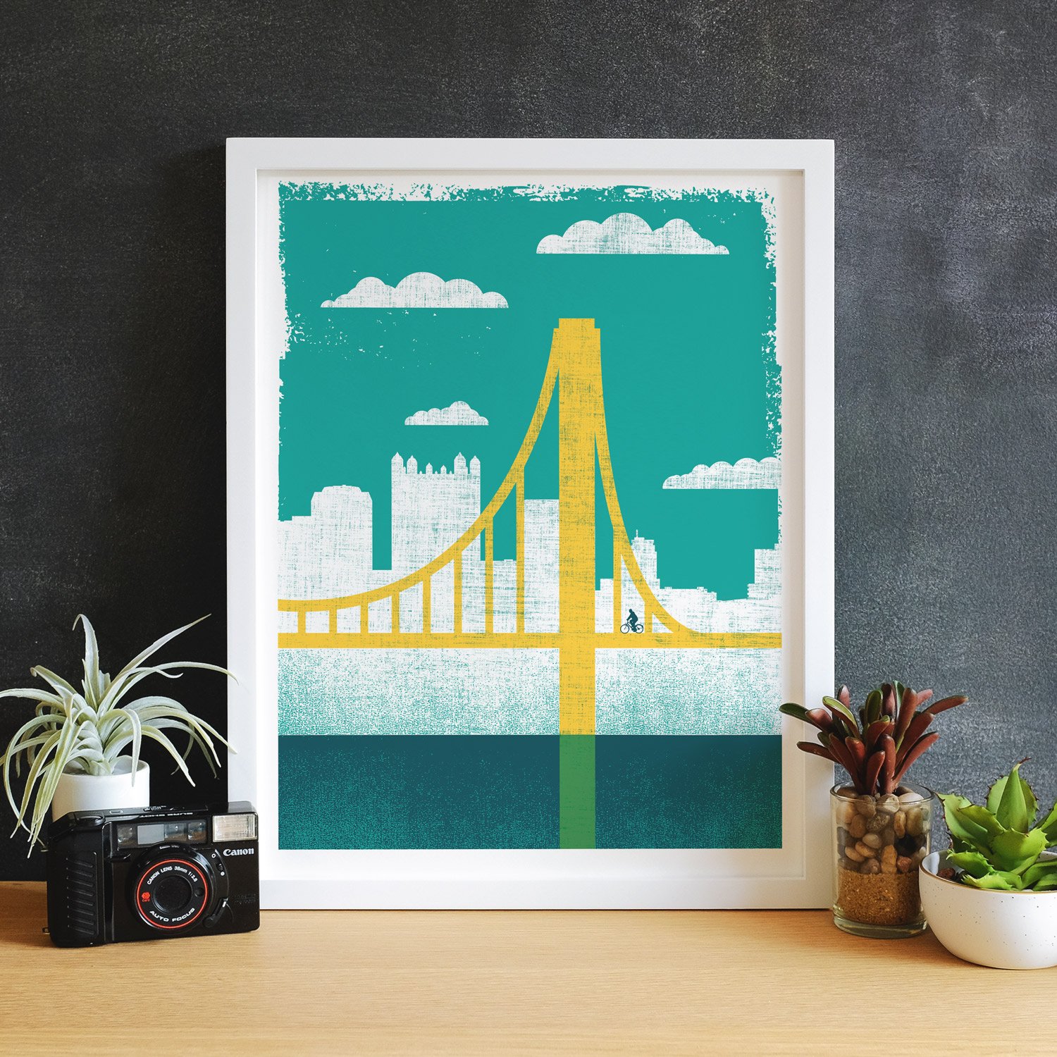 Pittsburgh Art good FREE SHIP Screenprint - City of Bridges, Diptych Prints 1 & 2 Pit