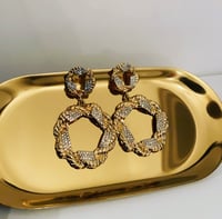 Image 1 of Gold Diamanté Earrings  