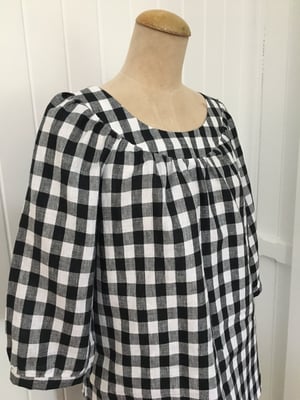 Image of Large Black Check Smock Top