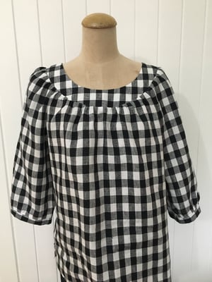 Image of Large Black Check Smock Top