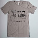 Cats are my Best Friends T Shirt in Heather Cool Grey