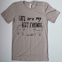 Image 5 of Cats are my Best Friends T Shirt in Heather Cool Grey