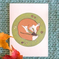 Image 1 of Sleepy fox greeting card 