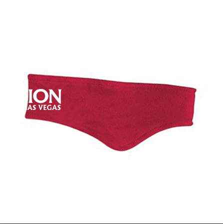 Image of Red Stretch Fleece Headband with Albion Logo - OPTIONAL PRACTICE GEAR