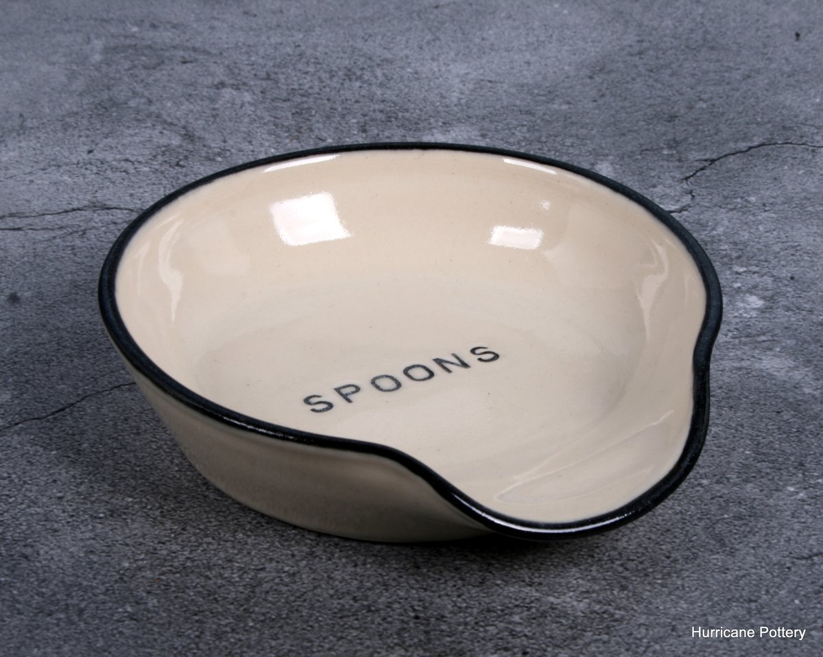 Image of Hand Thrown Stoneware Spoon Rest with Personalization