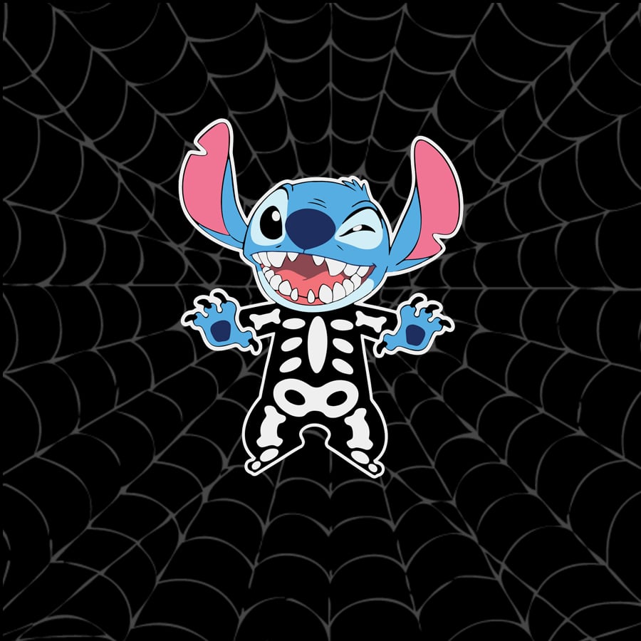 Skeleton Stitch stickers, Lilo & Stitch stickers, Halloween