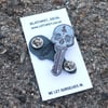 Skull Key Pin Silver