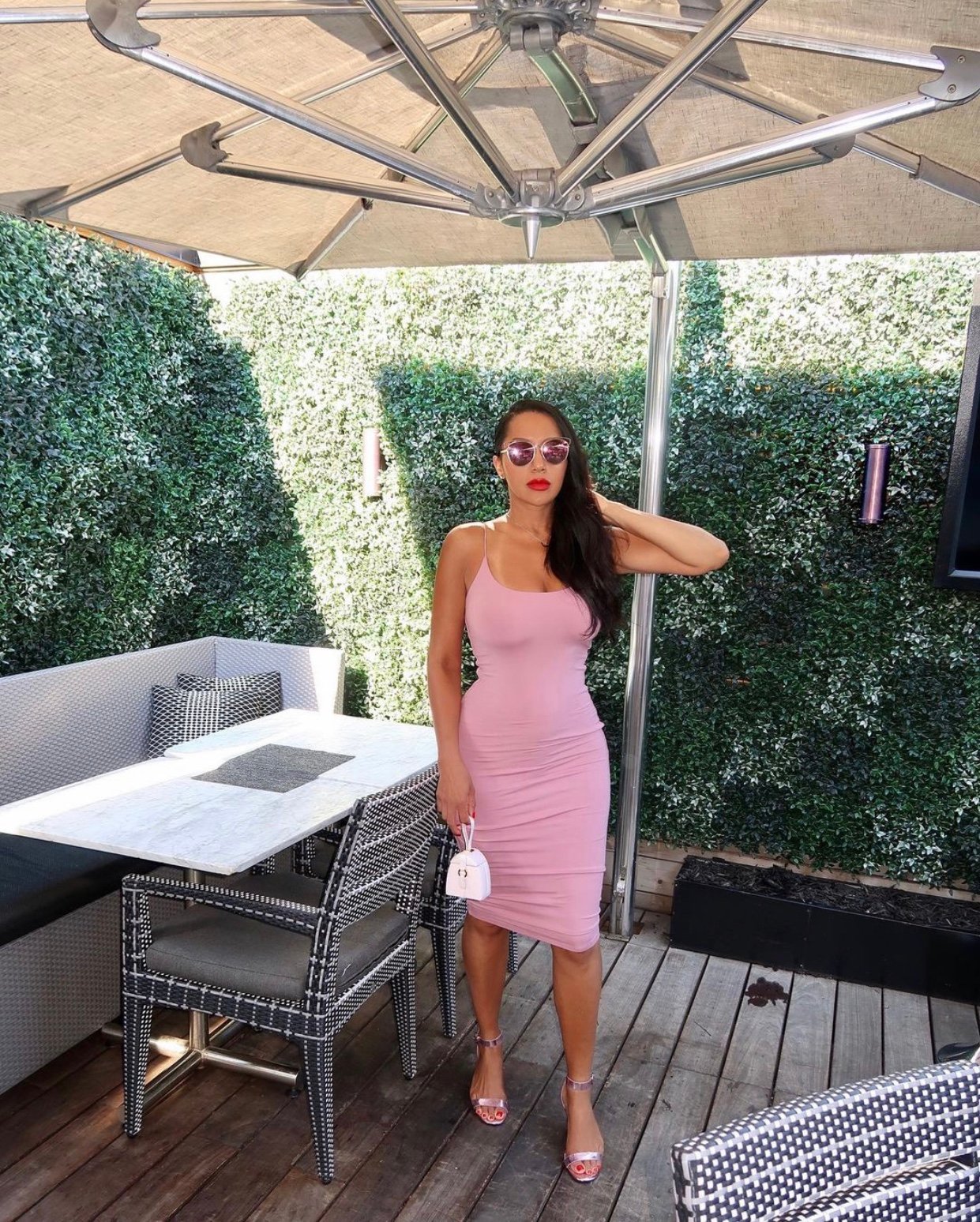 Image of PASTEL PINK COTTON MIDI DRESS (XS)