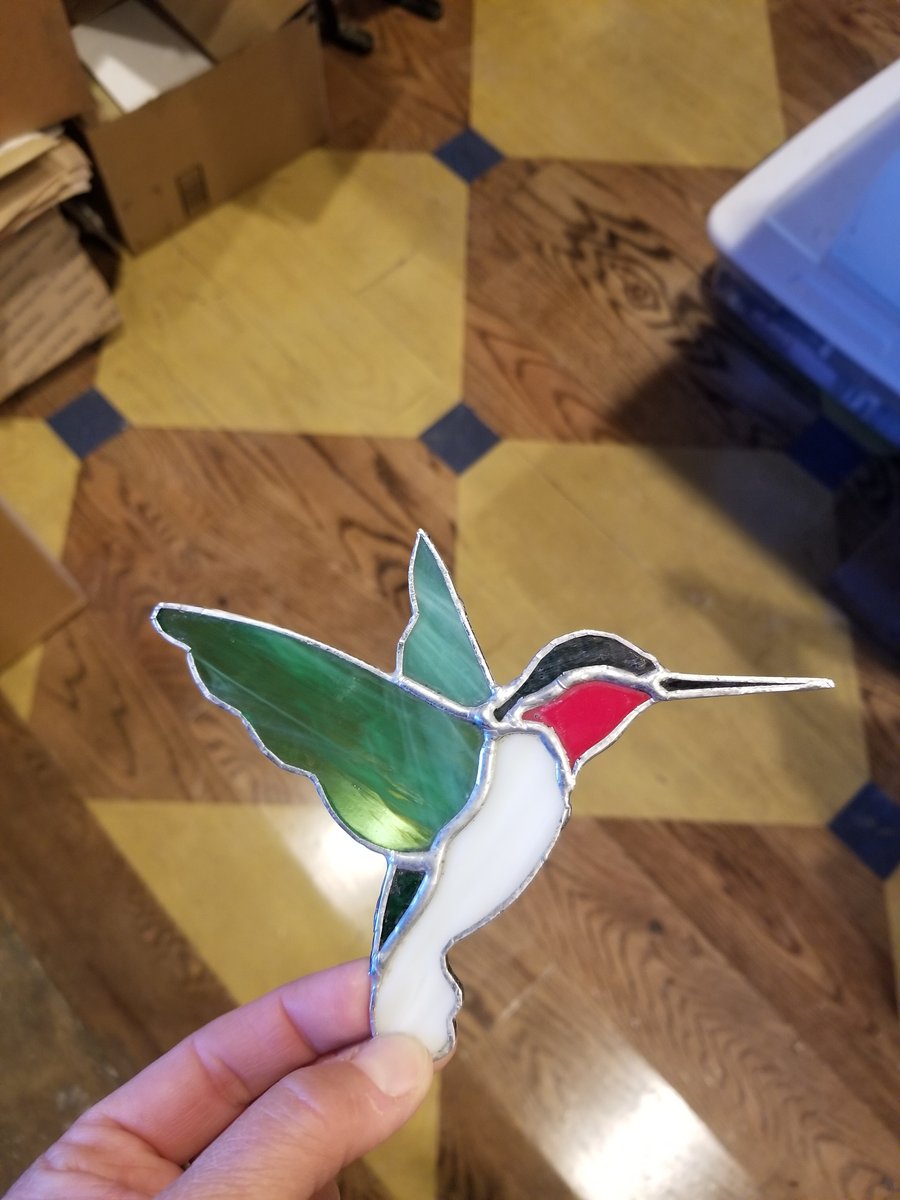 Image of Hummingbird-stained glass