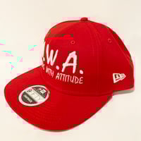 Image 3 of N.W.A. & New Era Red Polyester Snapback w/ White Stitching