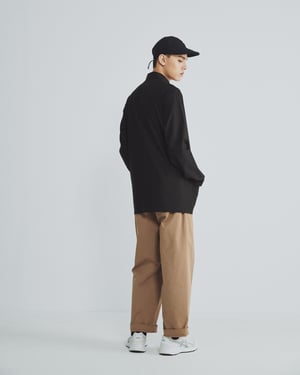 Image of TRAN - 寬角領工作襯衫 (黑)